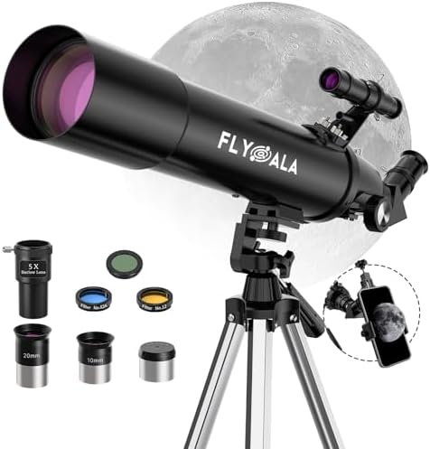 Telescope for Kids and Adults,80mm Aperture 600mm Focal Length Beginners Astronomical Telescope for Adults high Powered (30X-750X),Refractor Astronomy telescopes Kids 8-12 Over 8 Year Old