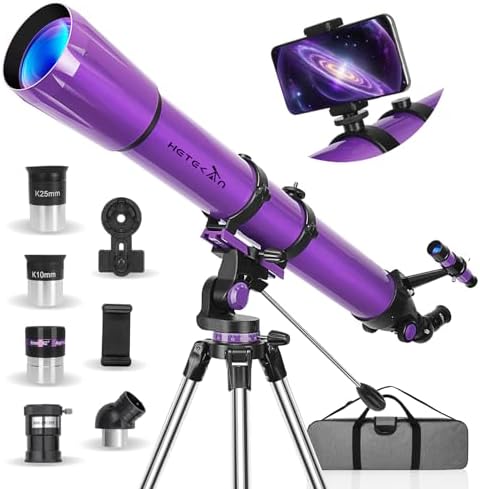 HETEKAN 90mm Aperture 1000mm,Telescope for Adults High Powered, Purple