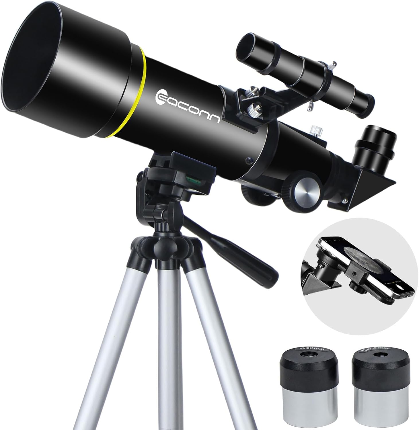 Telescopes, Telescope for Kids and Adults Beginners, 70mm Aperture 400mm Focus Length Refractor Travel Telescope with AZ Mount for Observe The Moon and Landscape