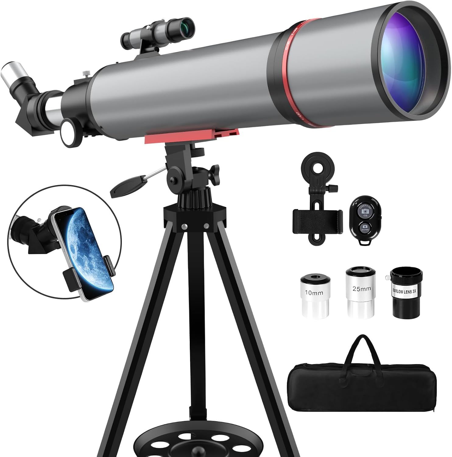 WOZEL Telescope for Adults High Powered - 90mm 600mm Astronomy Refractor